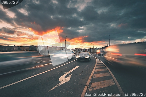 Image of Traffic at the sunset