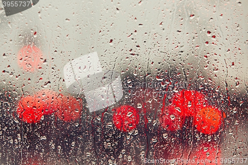 Image of Raindrop on the window of the car