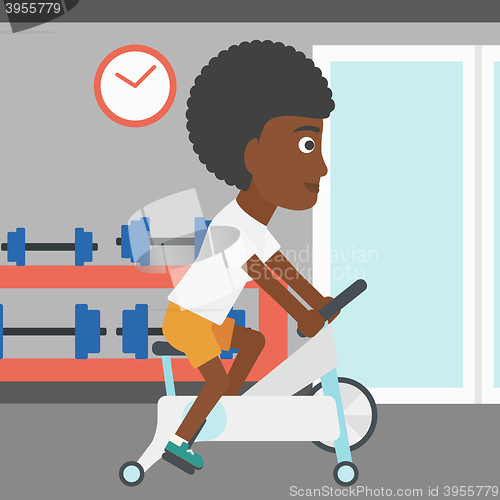 Image of Woman doing cycling exercise.