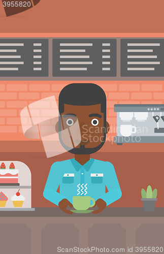 Image of Man making coffee.