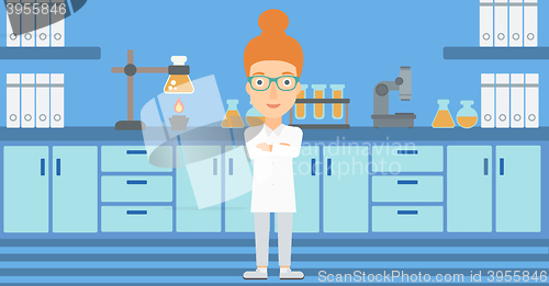 Image of Female laboratory assistant.