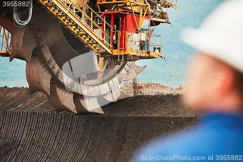 Image of Coal mining in an open pit 