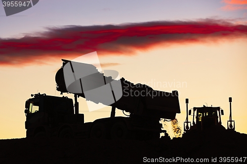 Image of Building site at the sunset