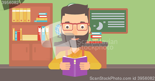 Image of Man reading book.