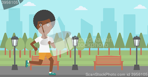 Image of Sportive woman jogging.
