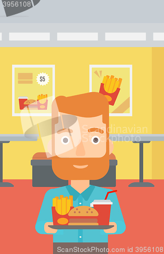 Image of Man with fast food.