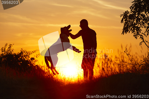 Image of Man with dog