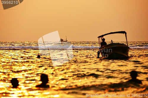 Image of Golden sunset on the sea