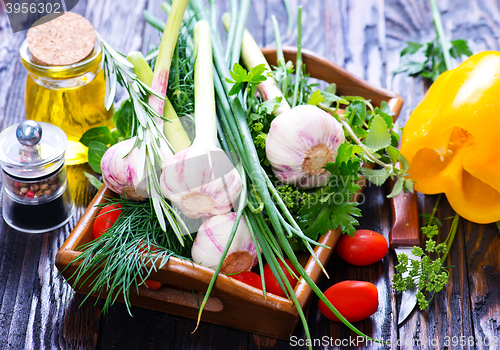 Image of garlic and aroma herb