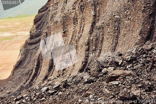 Image of Coal mining in an open pit