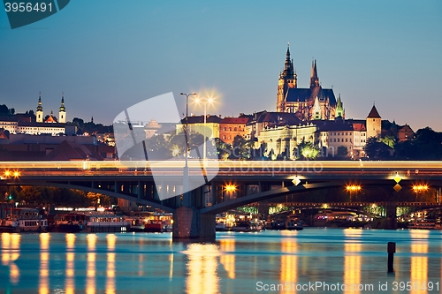 Image of Skyline of Prague at night