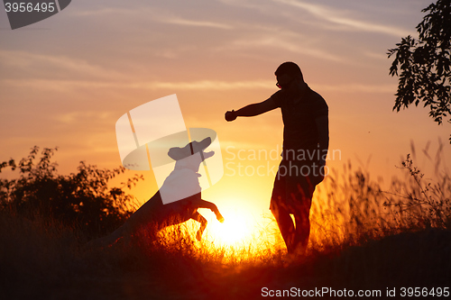 Image of Man with dog