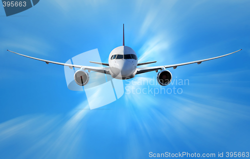 Image of Airplane above the clouds