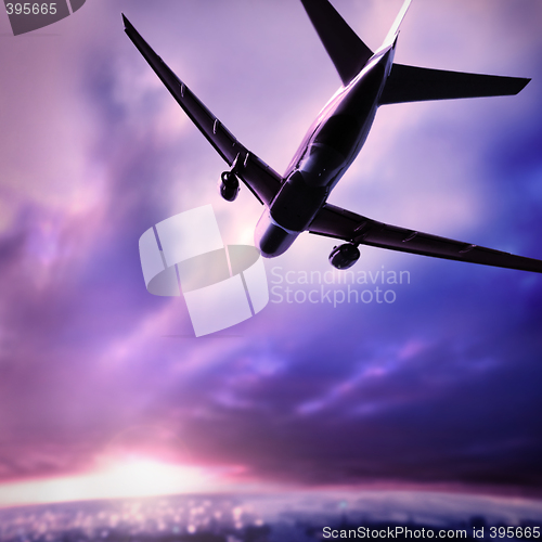 Image of silhouette of a plane