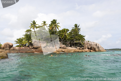 Image of Diving spot at tropical island St. Pierre, Seychelles