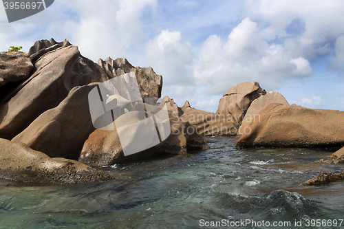 Image of Granite coast at tropical island St. Pierre, Seychelles