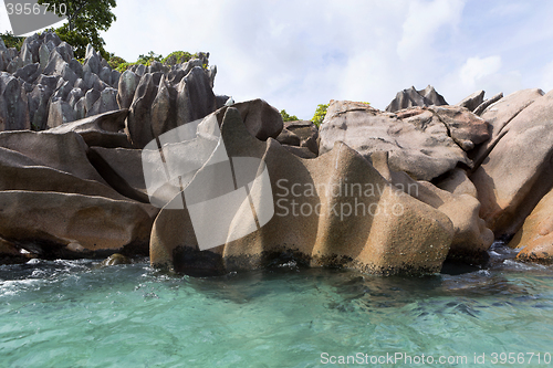 Image of Granite coast at tropical island St. Pierre, Seychelles