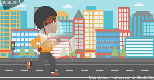 Image of Sportive man jogging.