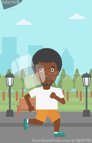 Image of Sportive man jogging.