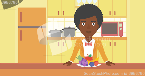 Image of Woman with healthy food.