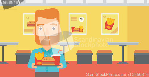 Image of Man with fast food.