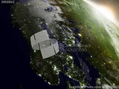 Image of Sunrise over Scandinavia