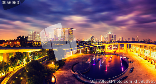 Image of Panorama of Singapore skyline 