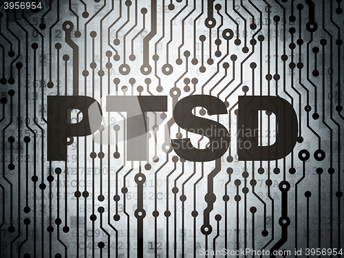 Image of Medicine concept: circuit board with PTSD