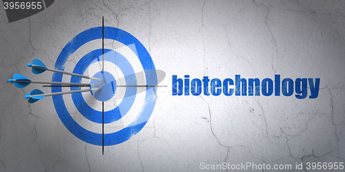 Image of Science concept: target and Biotechnology on wall background