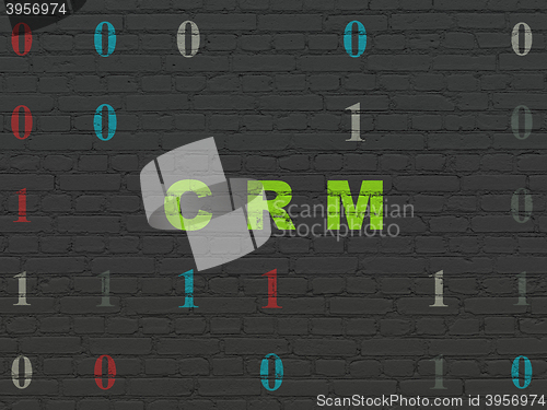 Image of Finance concept: CRM on wall background