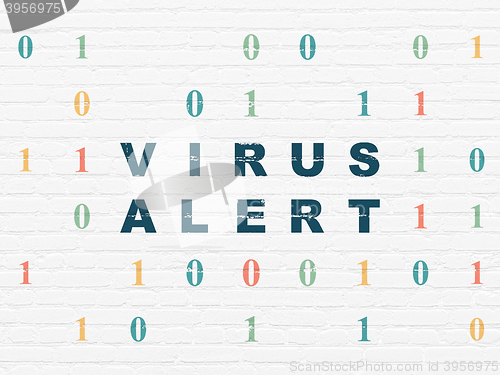 Image of Safety concept: Virus Alert on wall background