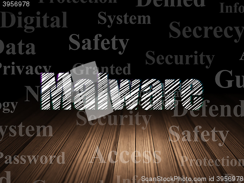 Image of Privacy concept: Malware in grunge dark room