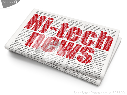 Image of News concept: Hi-tech News on Newspaper background