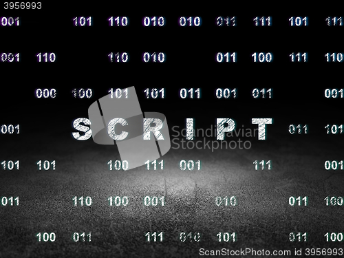 Image of Programming concept: Script in grunge dark room