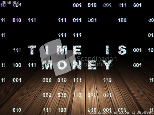 Image of Timeline concept: Time is Money in grunge dark room