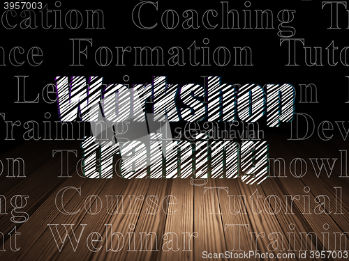 Image of Learning concept: Workshop Training in grunge dark room