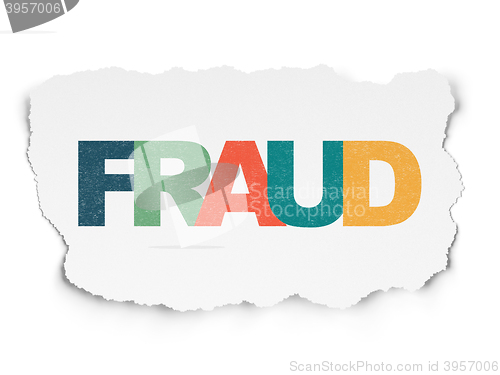 Image of Privacy concept: Fraud on Torn Paper background