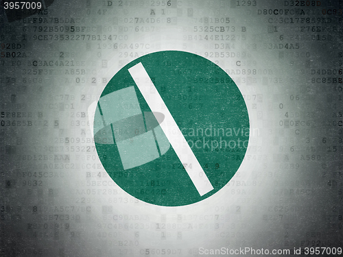 Image of Healthcare concept: Pill on Digital Data Paper background