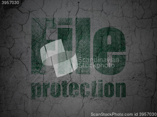 Image of Security concept: File Protection on grunge wall background