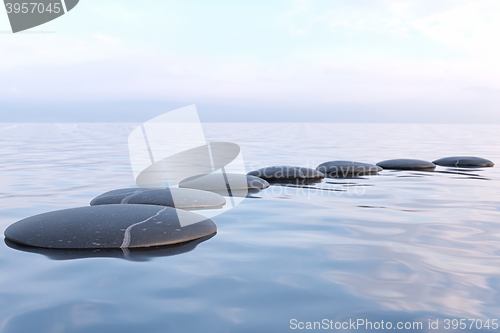 Image of Zen stones in water 