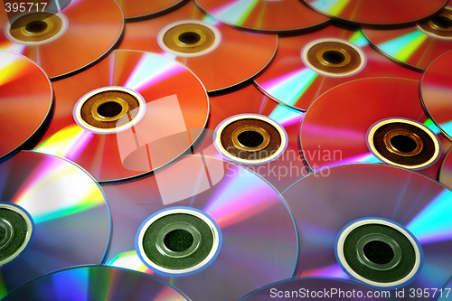 Image of background of some colorful compact discs