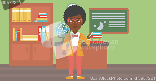 Image of Woman with chalk in hand.