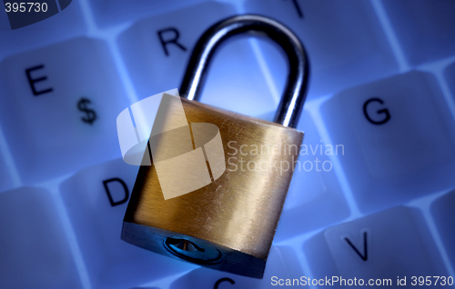 Image of A closed lock on a keyboard