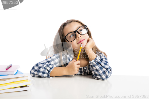 Image of Little girl making drawings