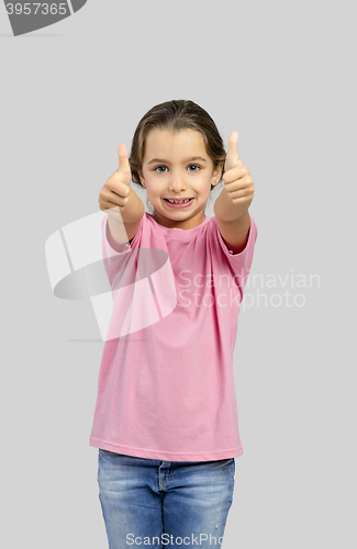 Image of Happy girl with thumbs up