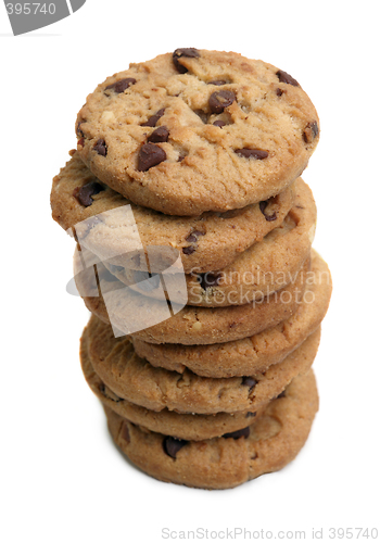 Image of Stack of chocolate chip cookies