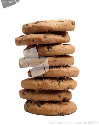 Image of Stack of chocolate chip cookies