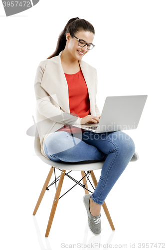 Image of Working with a laptop