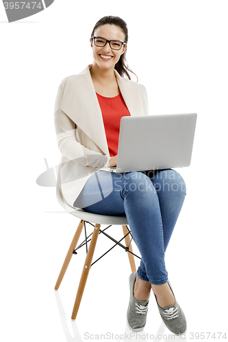 Image of Working with a laptop