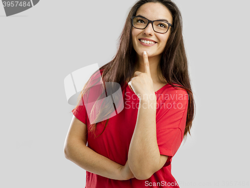 Image of Lovely woman thinking